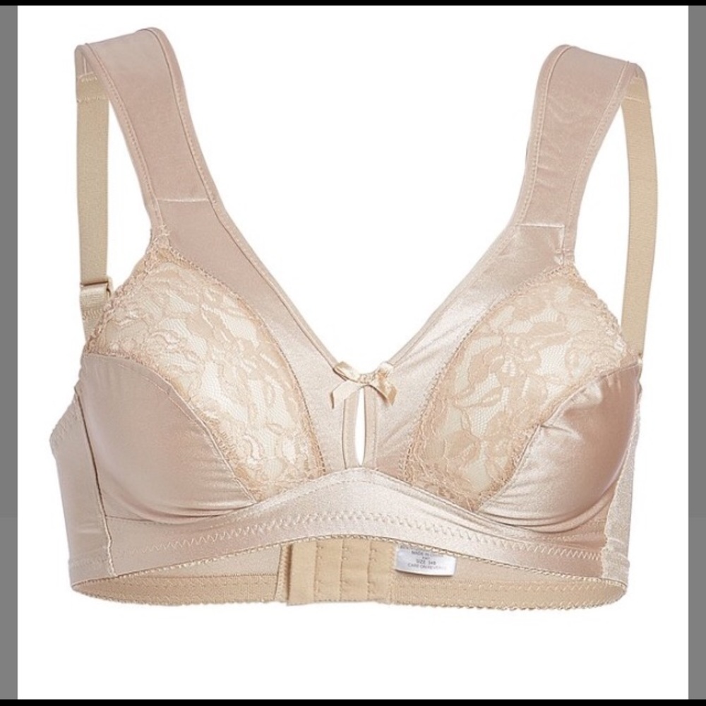 Valmont Wide Strap Beige Bra 34A NWOT